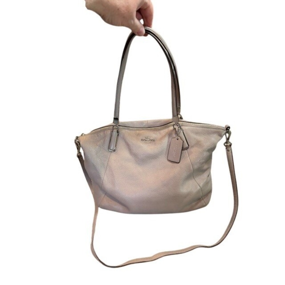 Coach Kelsey Satchel Taupe Pebbled Leather Shoulder Crossbody Bag F34494 EUC